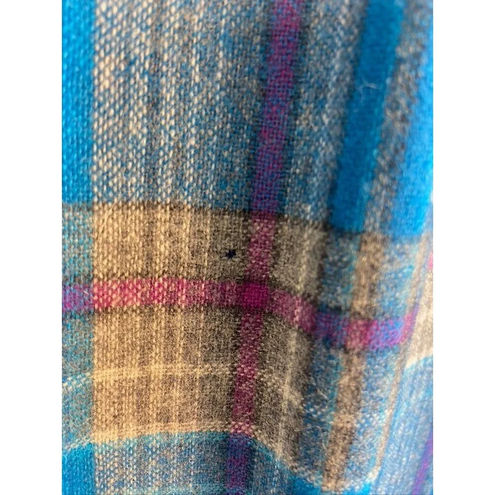 Vintage Pendleton Skirt Women's 16 Blue Plaid Wool Academia 100% Virgin Wool USA